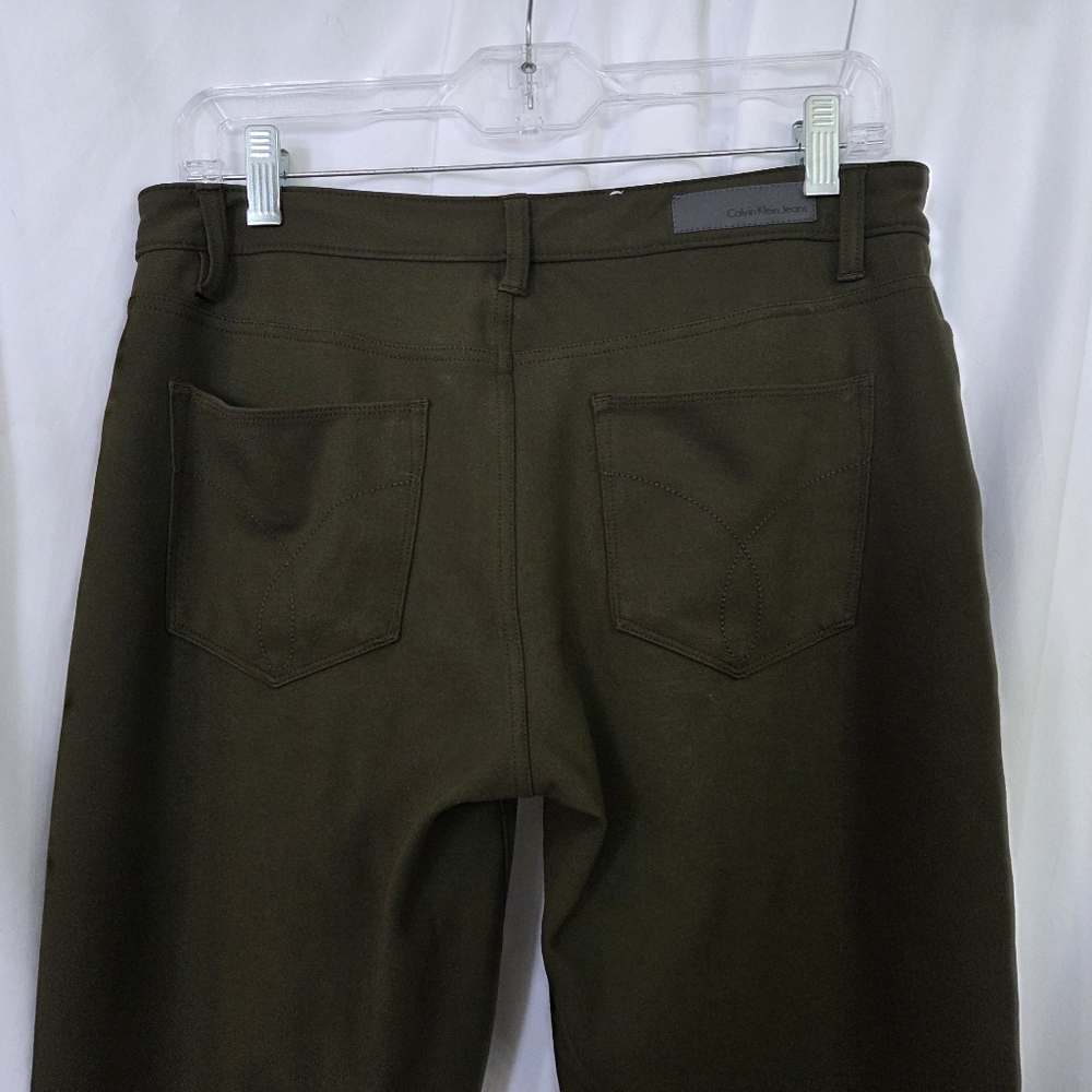 Calvin Klein Jeans Green Stretch Leggings Size 10 - Picture 3 of 9